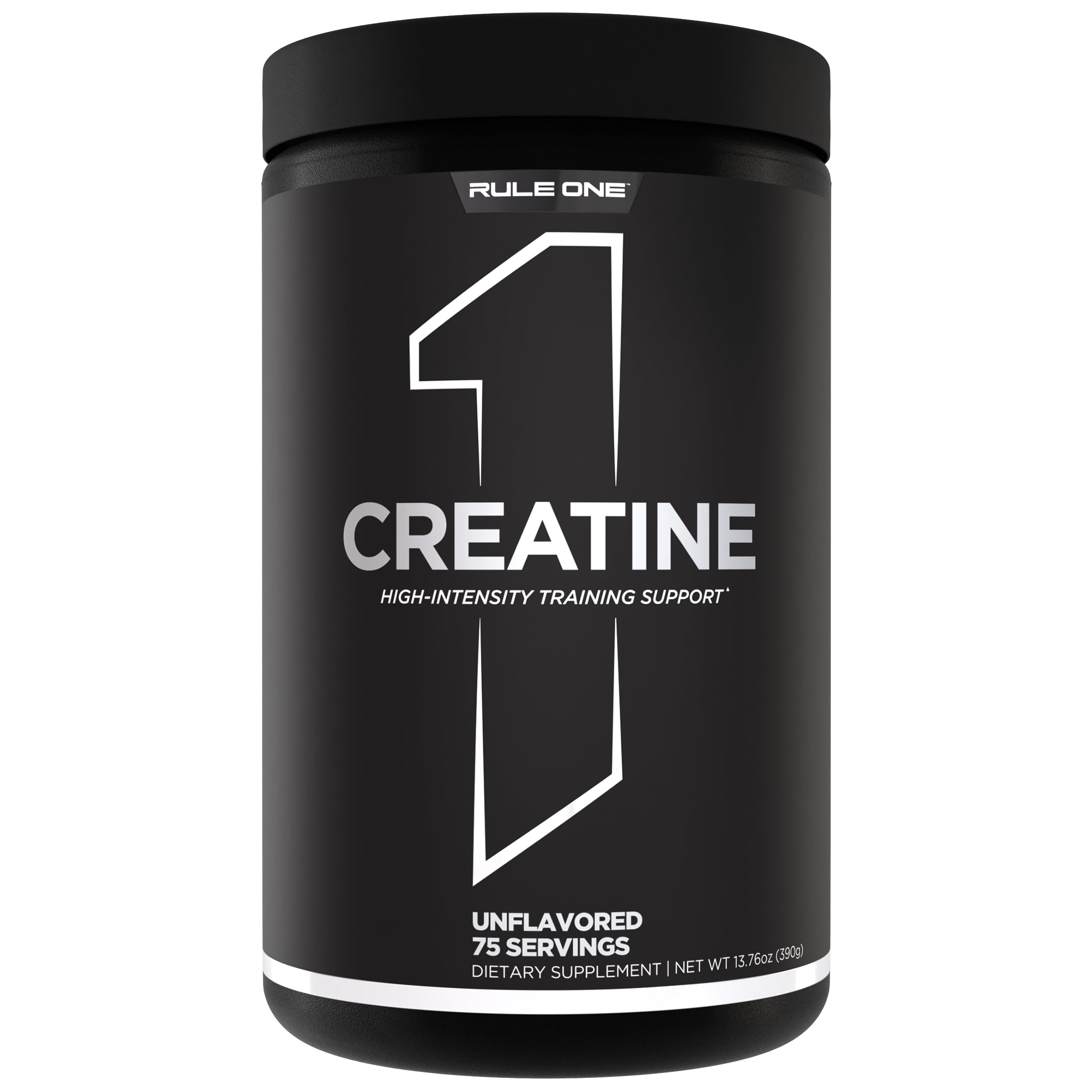 Rule 1 Creatine bottle with scoop ready for quick pre-workout mix.