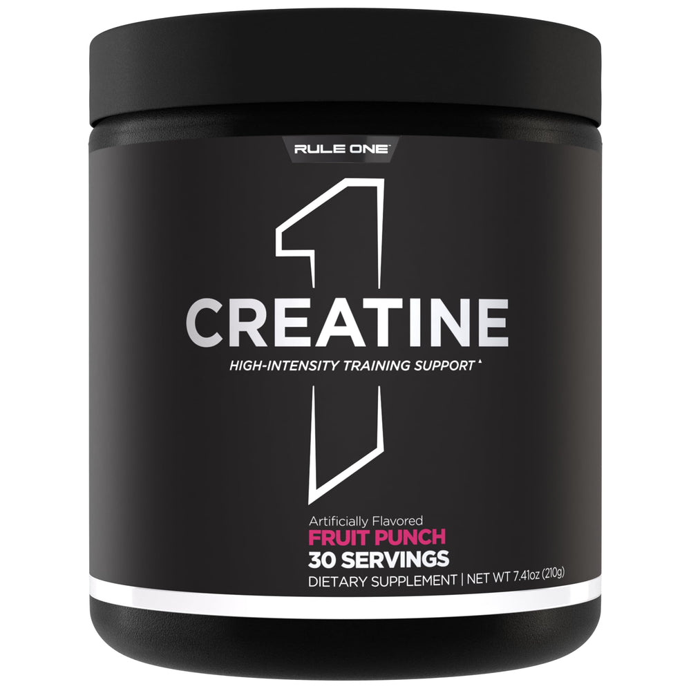 Rule 1 Creatine Powder scoop-dispense for easy daily measurement before workouts.