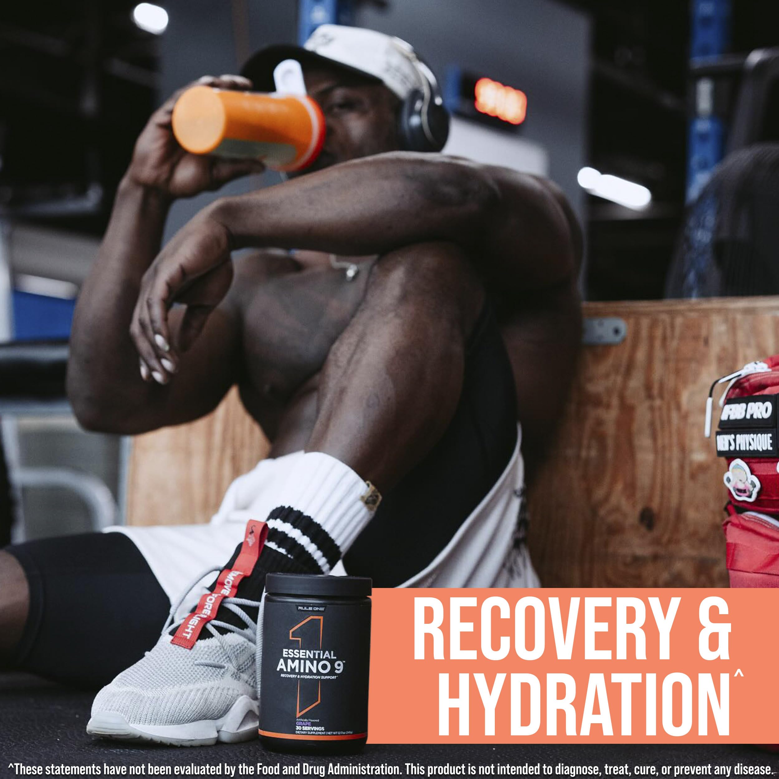 Rule 1 Essential Amino 9 dissolving water highlights easy mixing with electrolytes.
