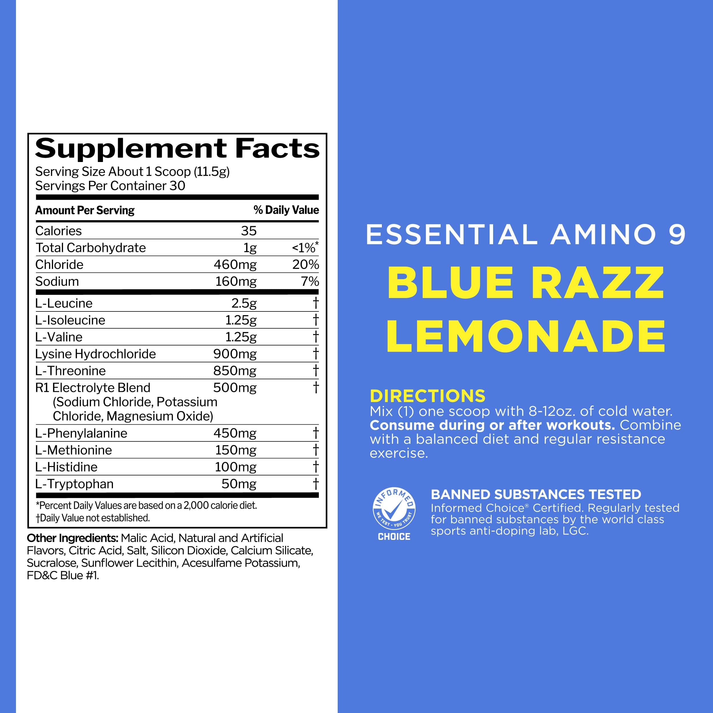 Rule 1 Essential Amino 9 ready-to-mix powder dissolves in water