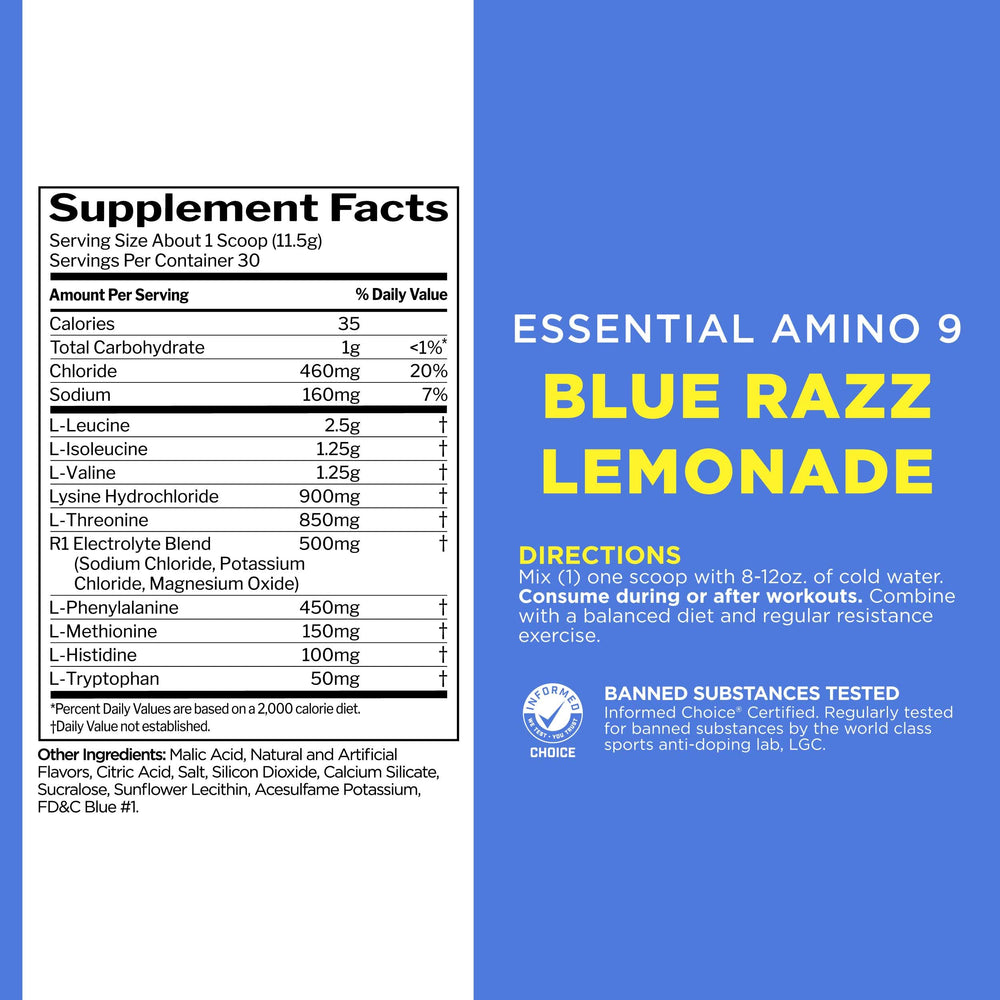 Rule 1 Essential Amino 9 ready-to-mix powder dissolves in water