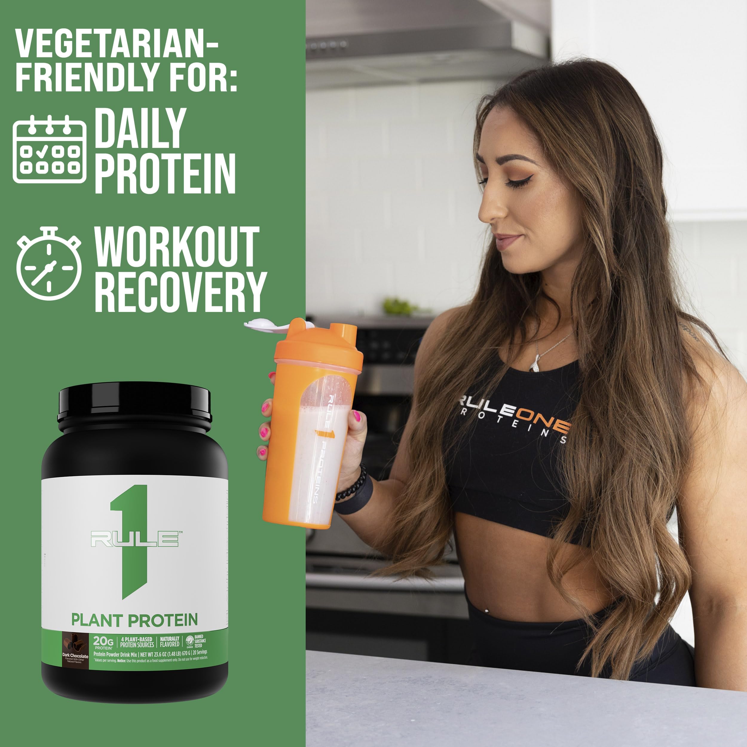 Rule 1 Plant Protein made in USA label on packaging