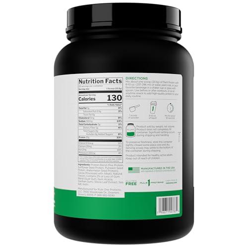 Rule 1 Plant Protein scoop dispensing a precise serving