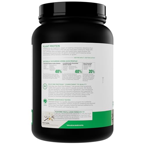 Rule 1 Plant Protein being poured into a glass for easy mixing.
