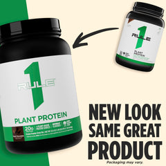 Rule 1 Plant Protein in a shaker bottle ready for post-workout recovery.