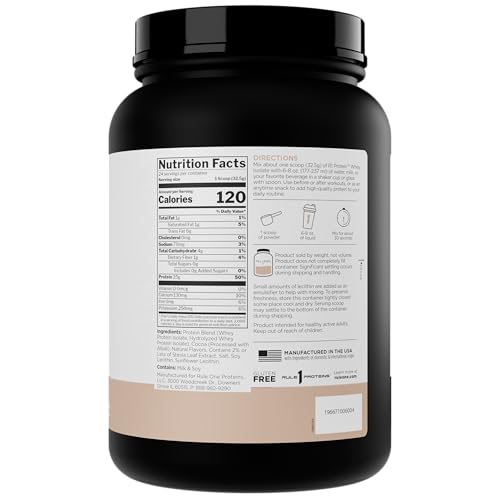 Rule 1 Protein Whey Isolate scoop pictured for quick protein after workouts.