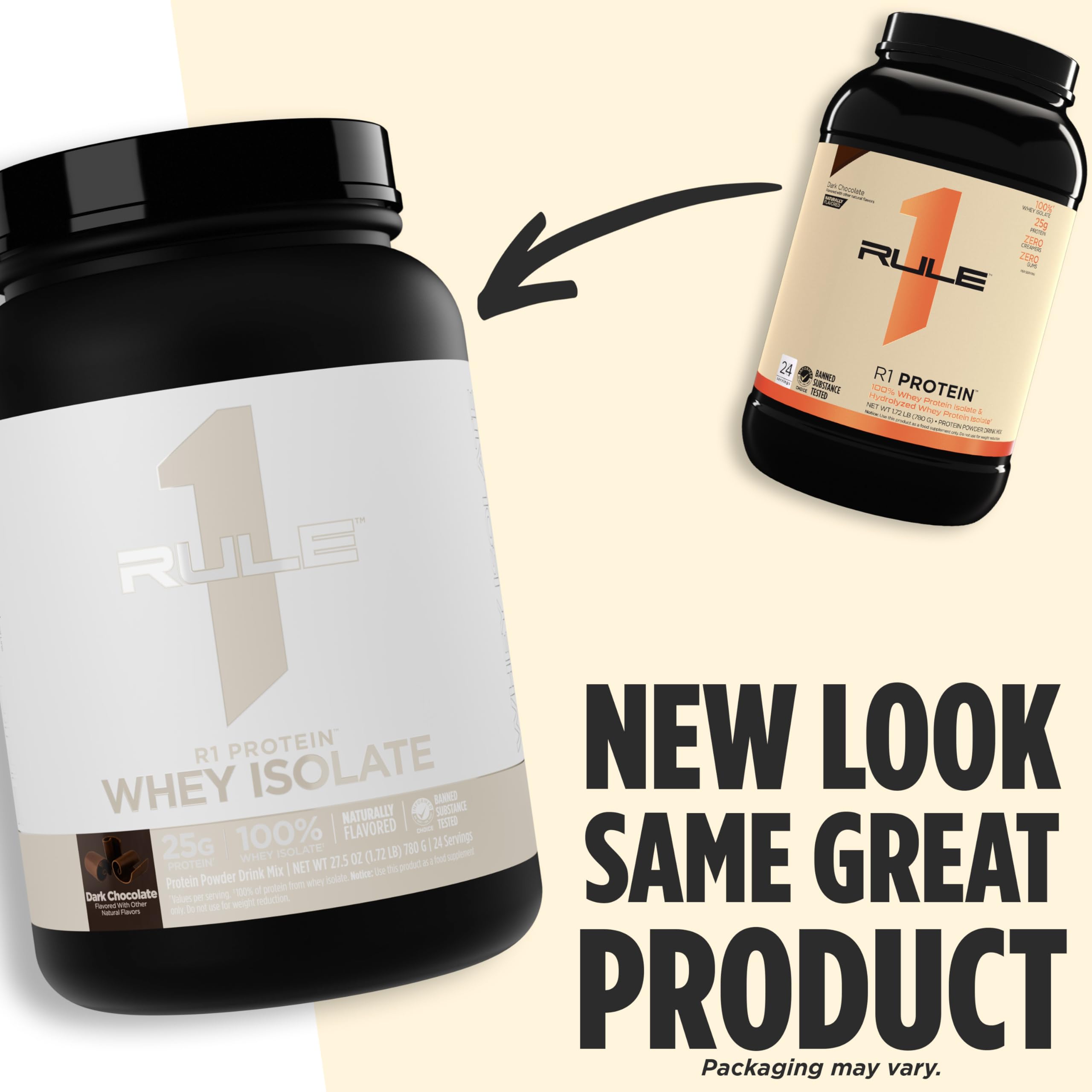 Rule 1 Protein Whey Isolate nutrition facts closeup for clean macros.