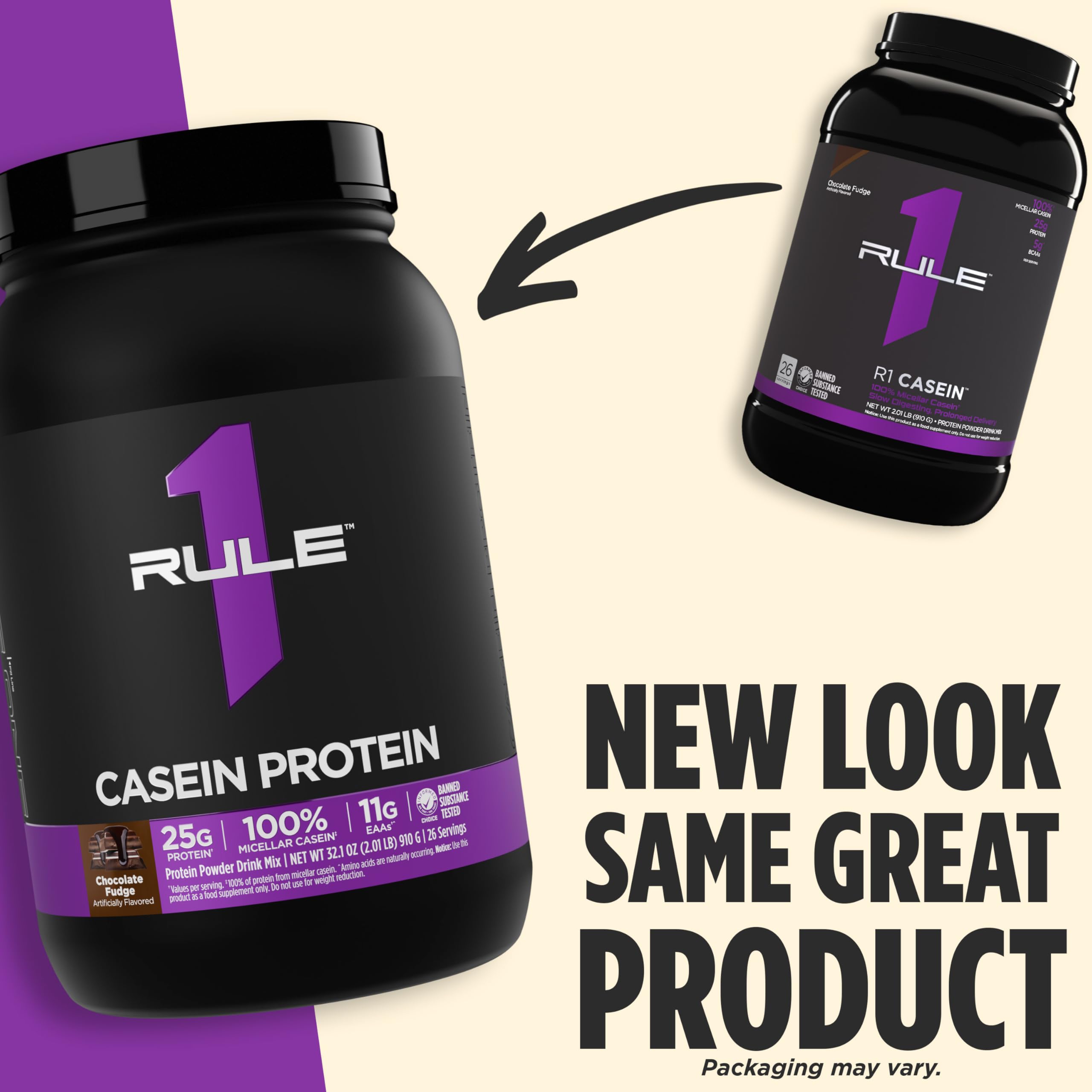 Rule 1 Proteins Casein bottle on nightstand with clock for bedtime ritual