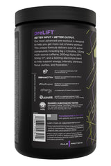 Rule 1 Proteins PreLIFT label dosages close-up emphasizes transparency and trusted ingredient amounts.