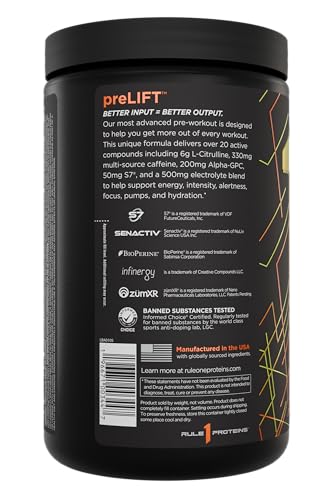 Rule 1 preLIFT scoop showing precise serving size for dosing.