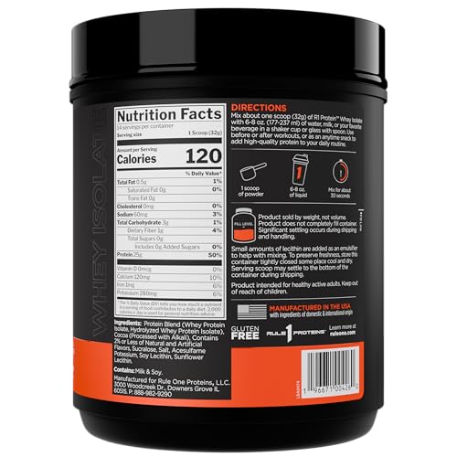 Rule 1 R1 Protein Whey Isolate scoop ready for post-workout shake
