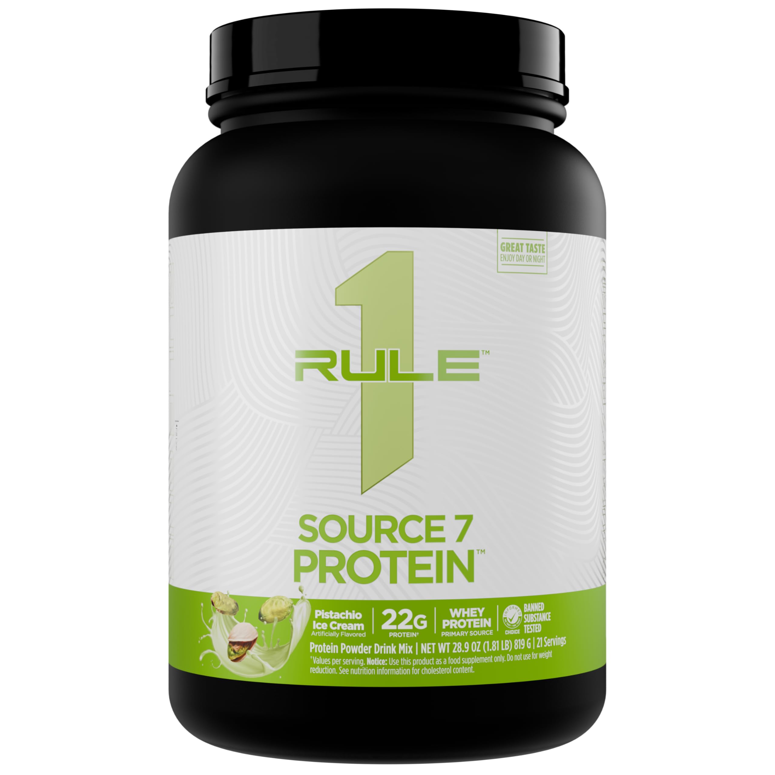 Rule 1 Source 7 Protein pistachio ice cream tub with rich texture