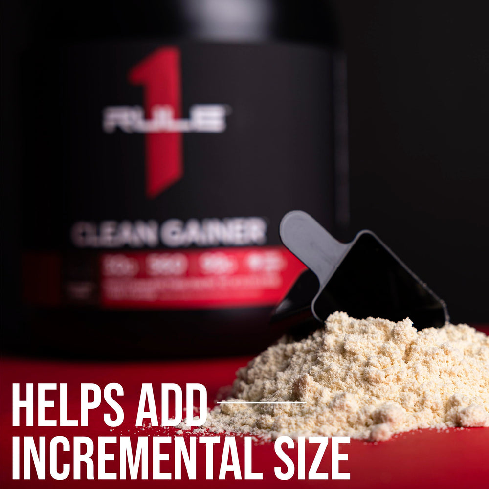 Vanilla Ice Crème flavor pour of Rule 1 Clean Gainer into shaker