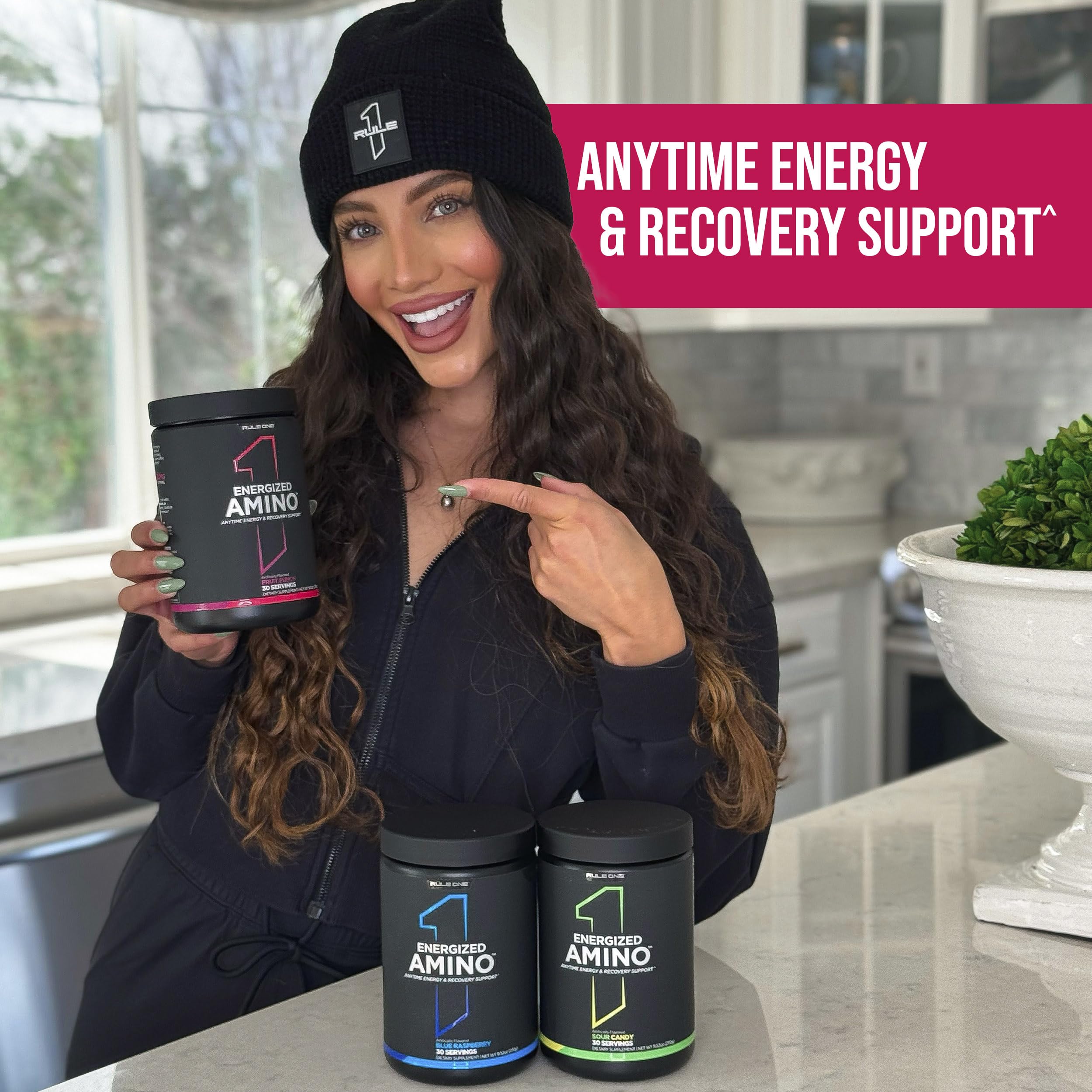 Rule 1 Energized Amino scoop for quick amino delivery pre- or post-workout.