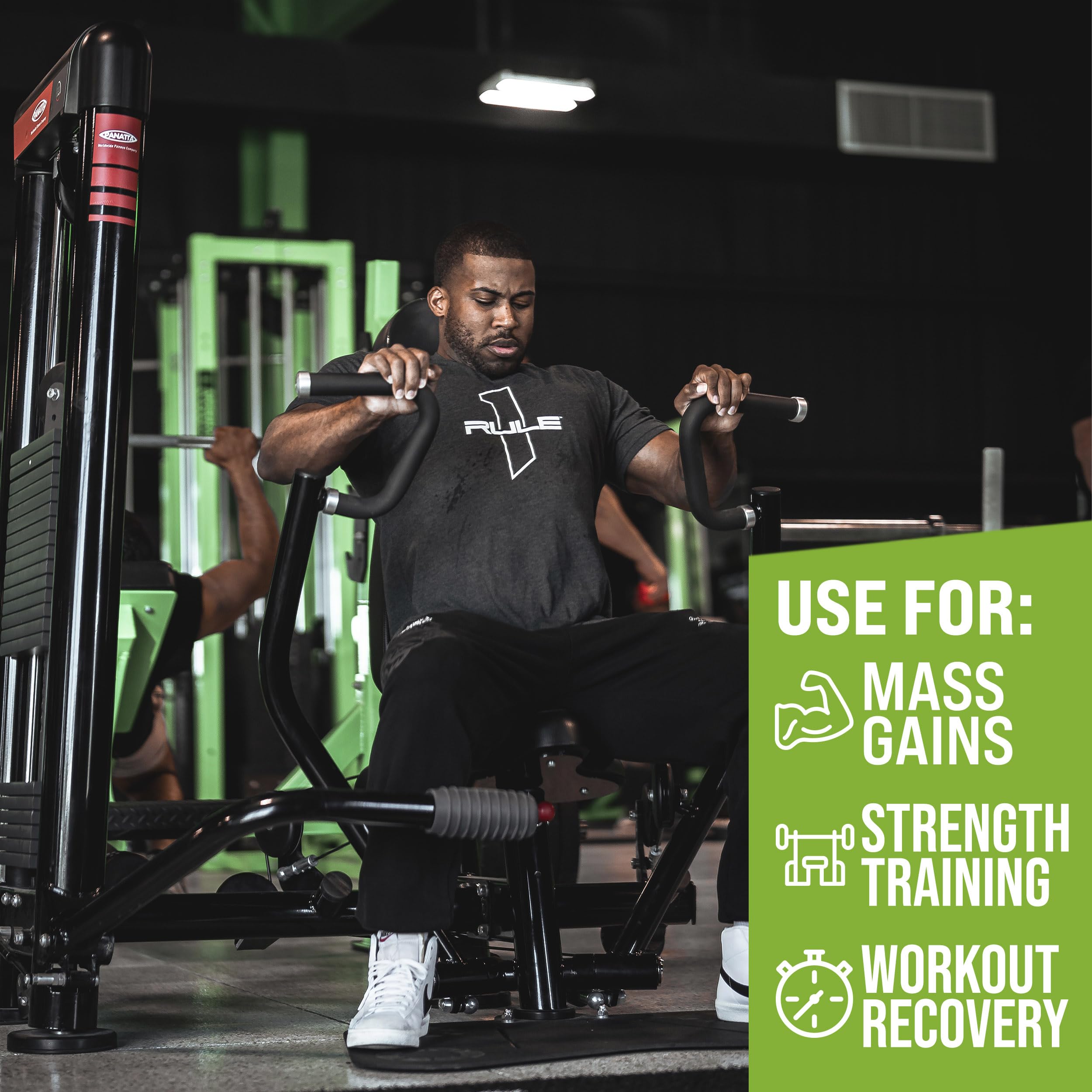 Rule1 Mass Gainer calory-packed shake ready for daily fueling.