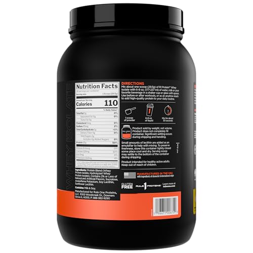 Rule 1 Proteins R1 Whey Isolate being poured into a glass for quick recovery