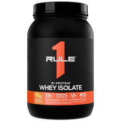 Rule 1 Proteins R1 Whey Isolate orange dreamsicle bottle shows flavor and purity