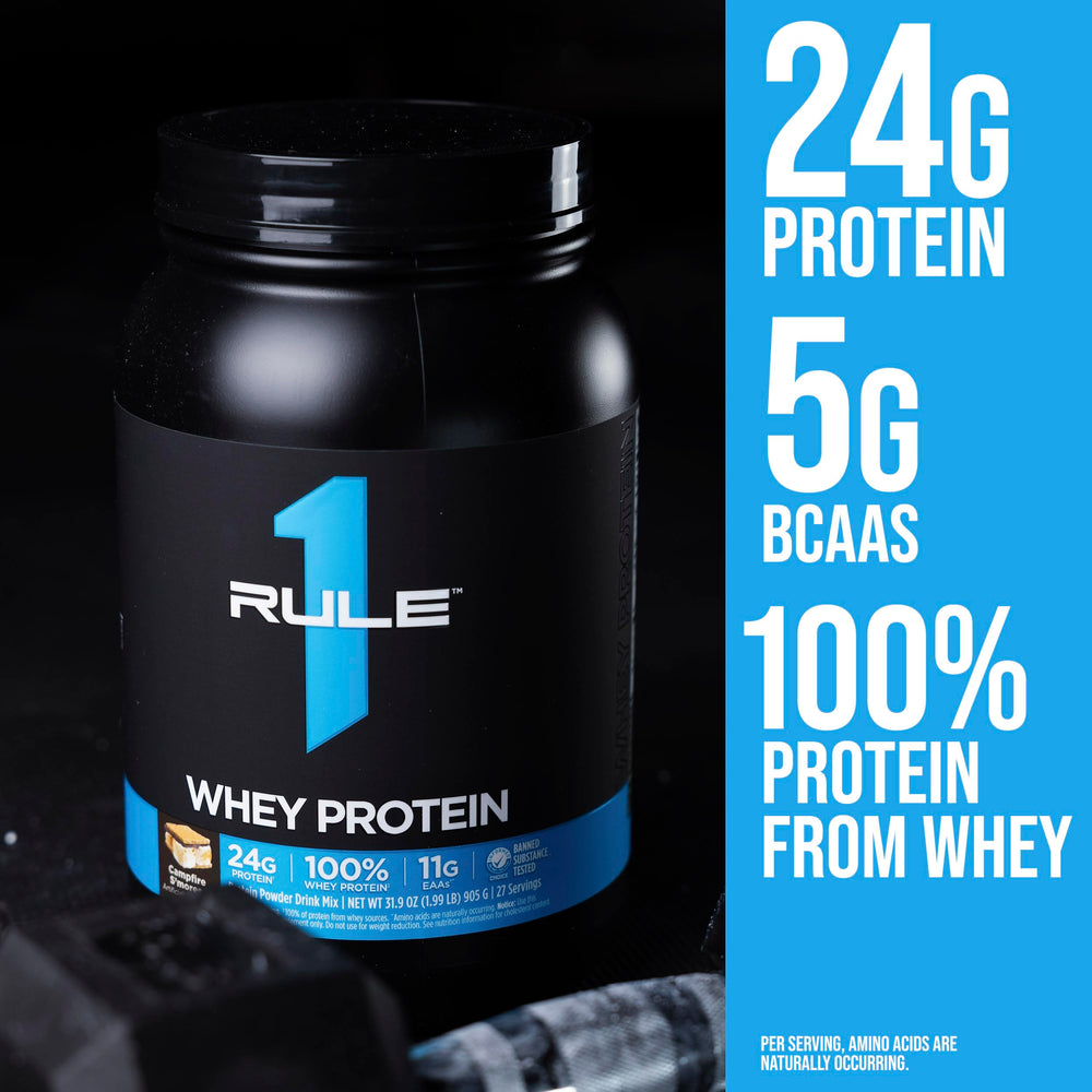 Rule 1 Whey Protein shaker-mix reveals smooth, creamy texture
