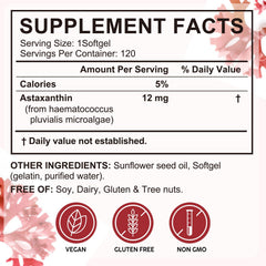 Rulviou Astaxanthin glossy packaging display communicates a premium, gluten-free and soy-free supplement.