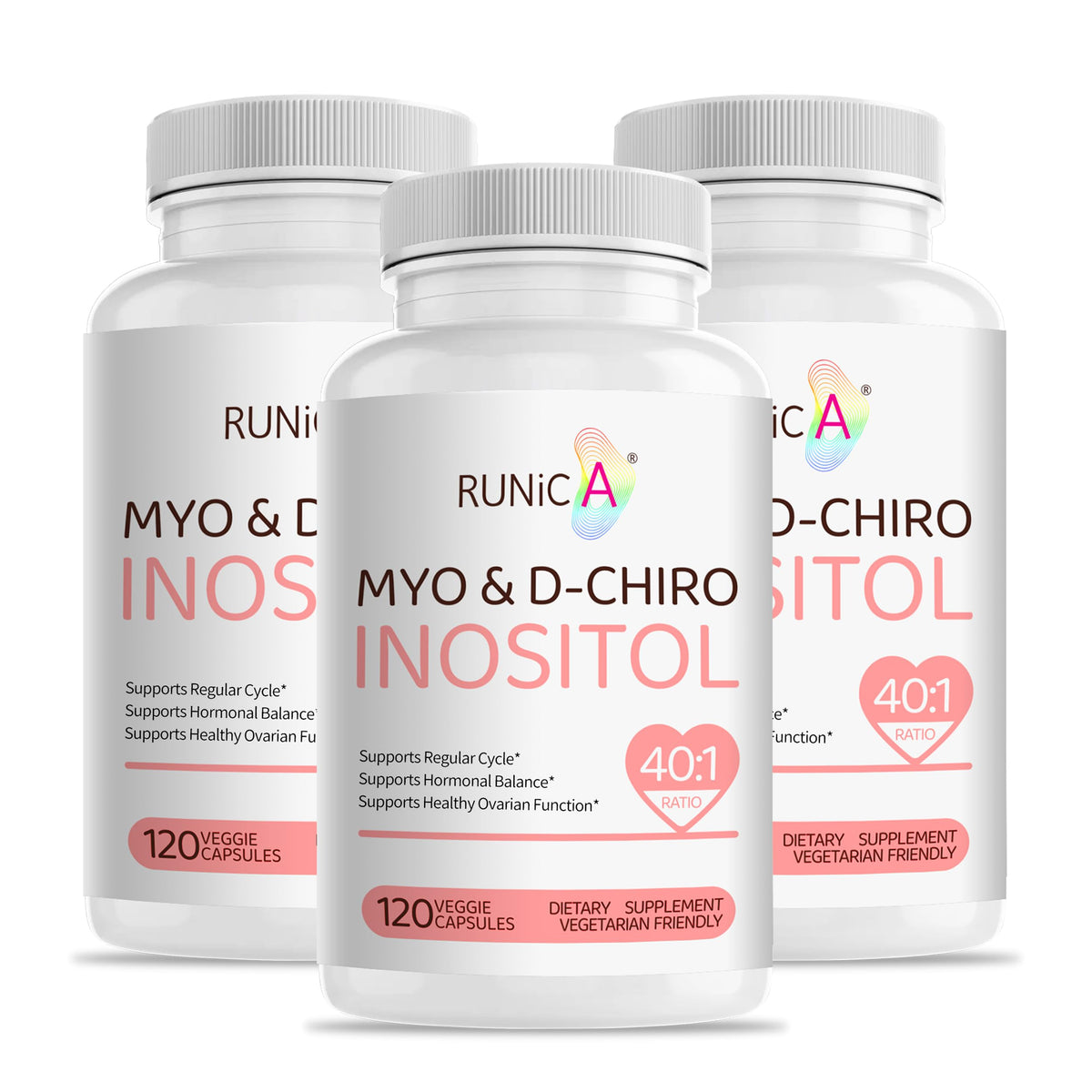 RUNICA Myo-Inositol & D-Chiro Inositol bottle with 360 capsules for fertility support