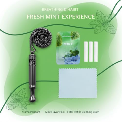 Runmecy multi-functional breathing necklace blends style with wellness use.