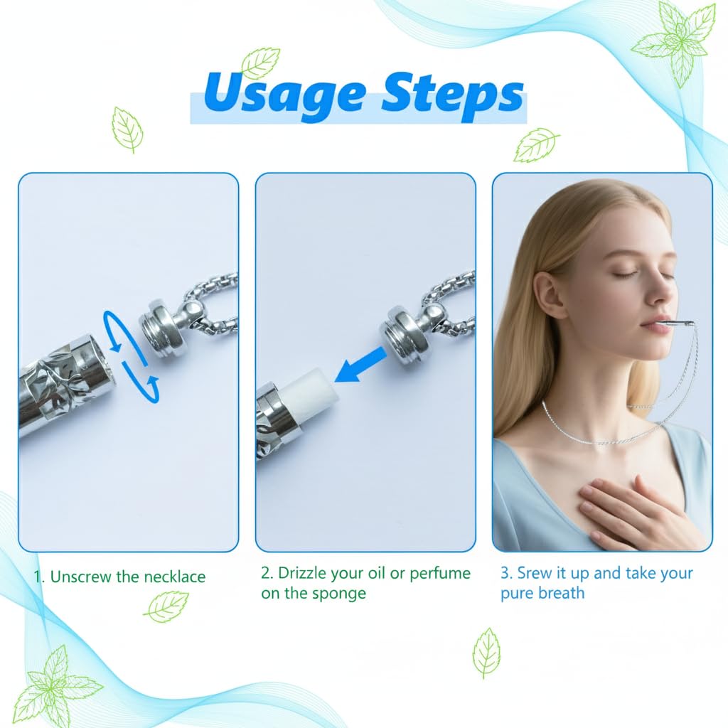 Runmecy multi-functional necklace supports breathing and mindfulness.