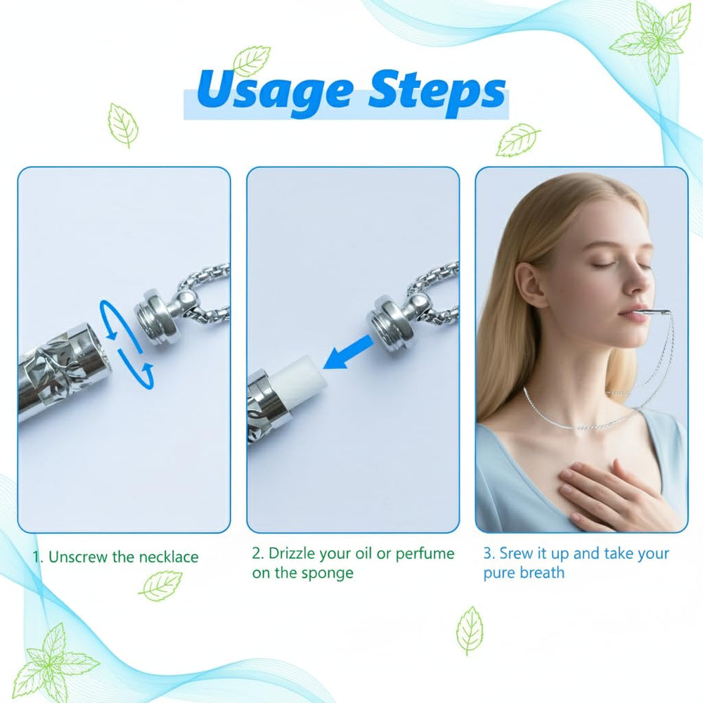 Runmecy multi-functional necklace supports breathing and mindfulness.