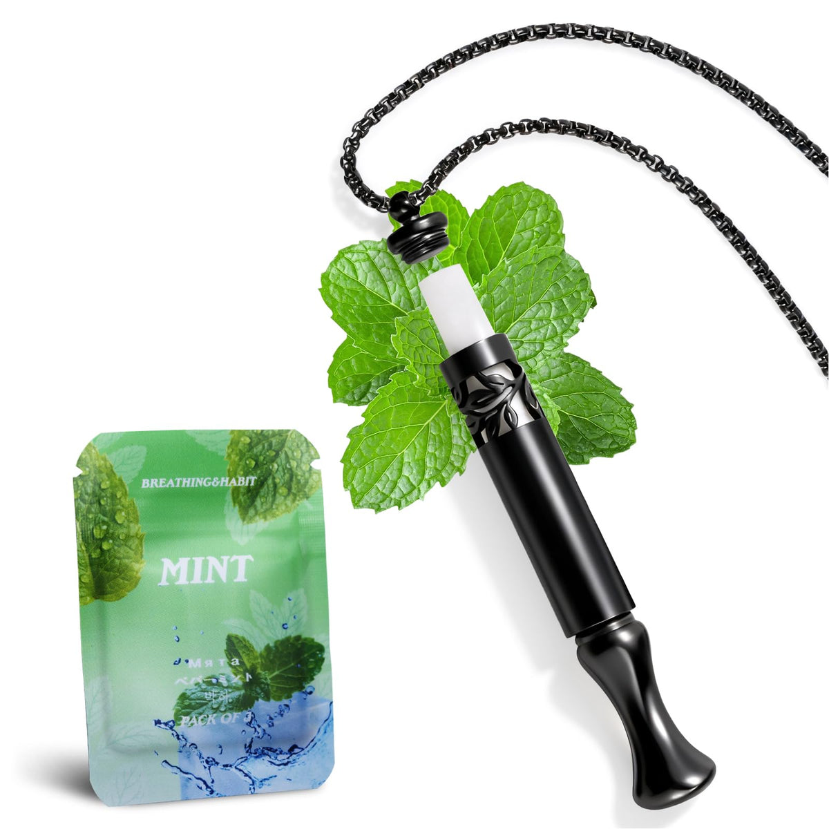 Runmecy quit-smoking necklace with Breathlink for discreet cravings management.
