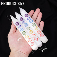 Runyangshi engraving of 7 chakra symbols enhances focus during spiritual practice.