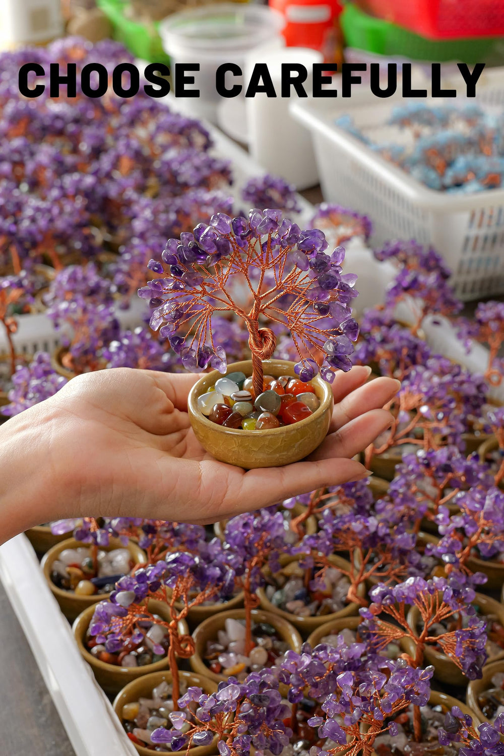 Runyangshi amethyst citrine tree brings warm hues to living spaces and meditation corners.