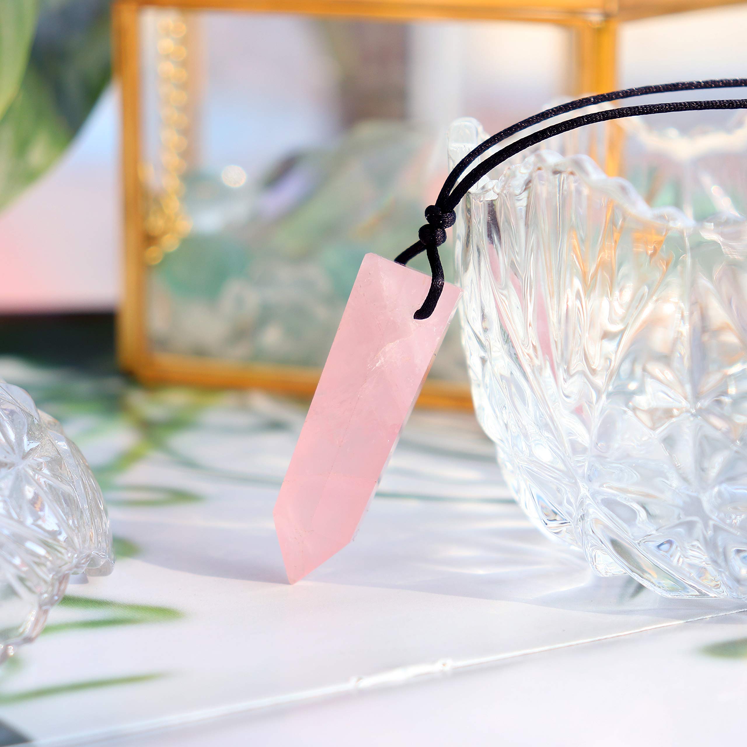 Faceted crystal wand catching light in any angle.