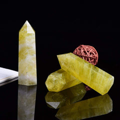 Runyangshi Citrine tower on desk adds natural decor and positive energy.