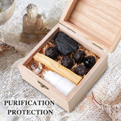 Runyangshi healing crystals set Black Diamond helps balance magnetic field and focus energy