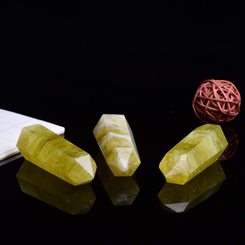 Runyangshi natural citrine wand enhances spiritual practice and ambiance.