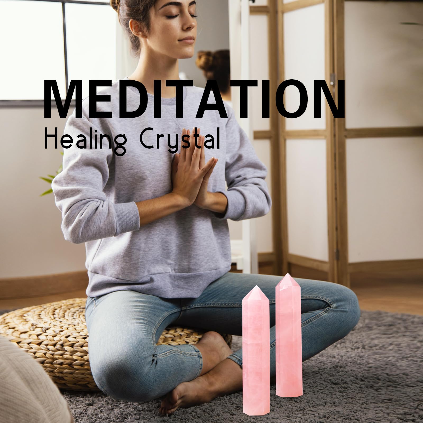 Runyangshi energy-balancing rose quartz for Feng Shui and decor