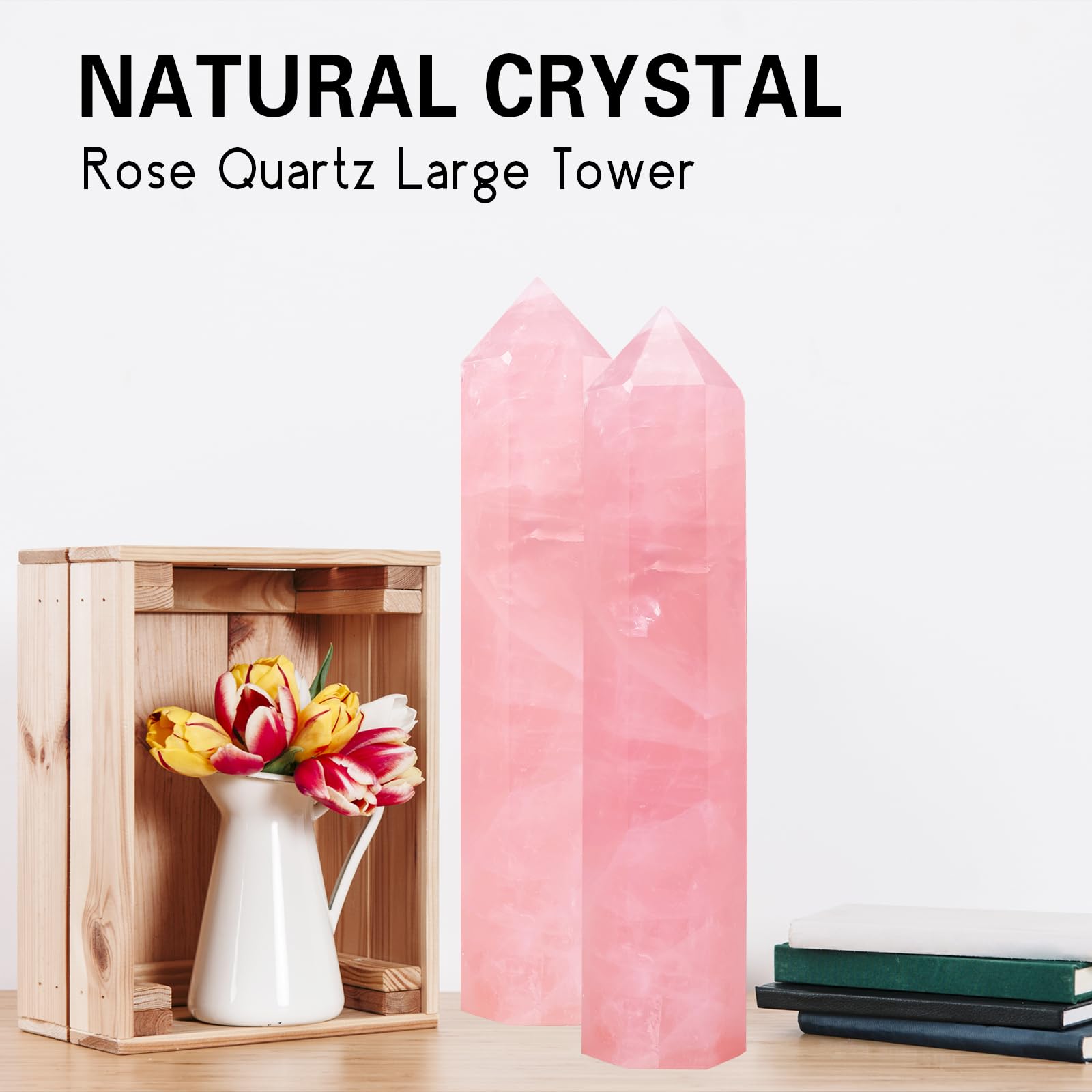 Runyangshi rose quartz meditation crystal promotes calm and mindful ambiance