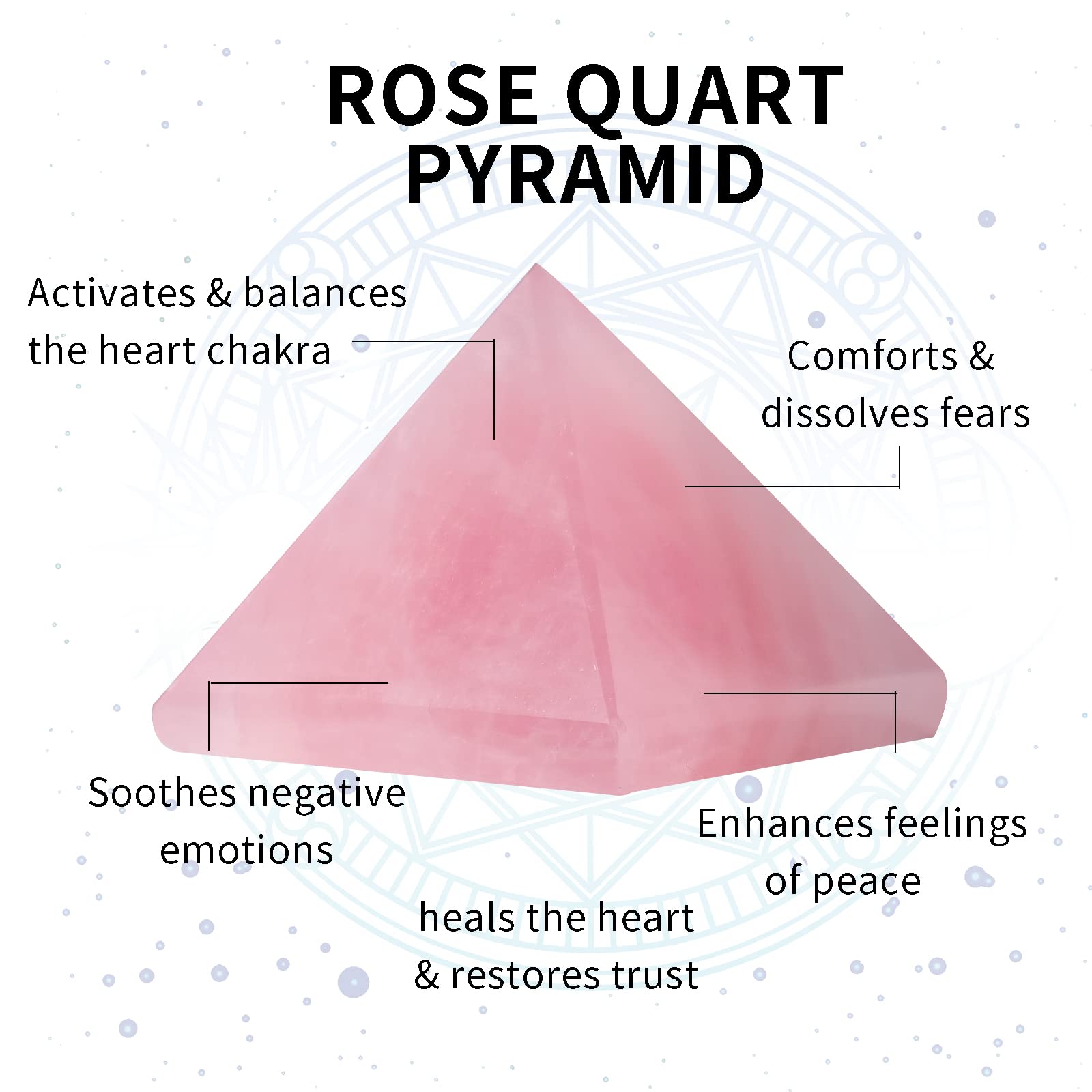 Runyangshi rose quartz pyramid on desk promotes focus during work sessions.