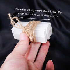 Runyangshi selenite stick closeup 1—smooth texture ideal for aura cleansing.