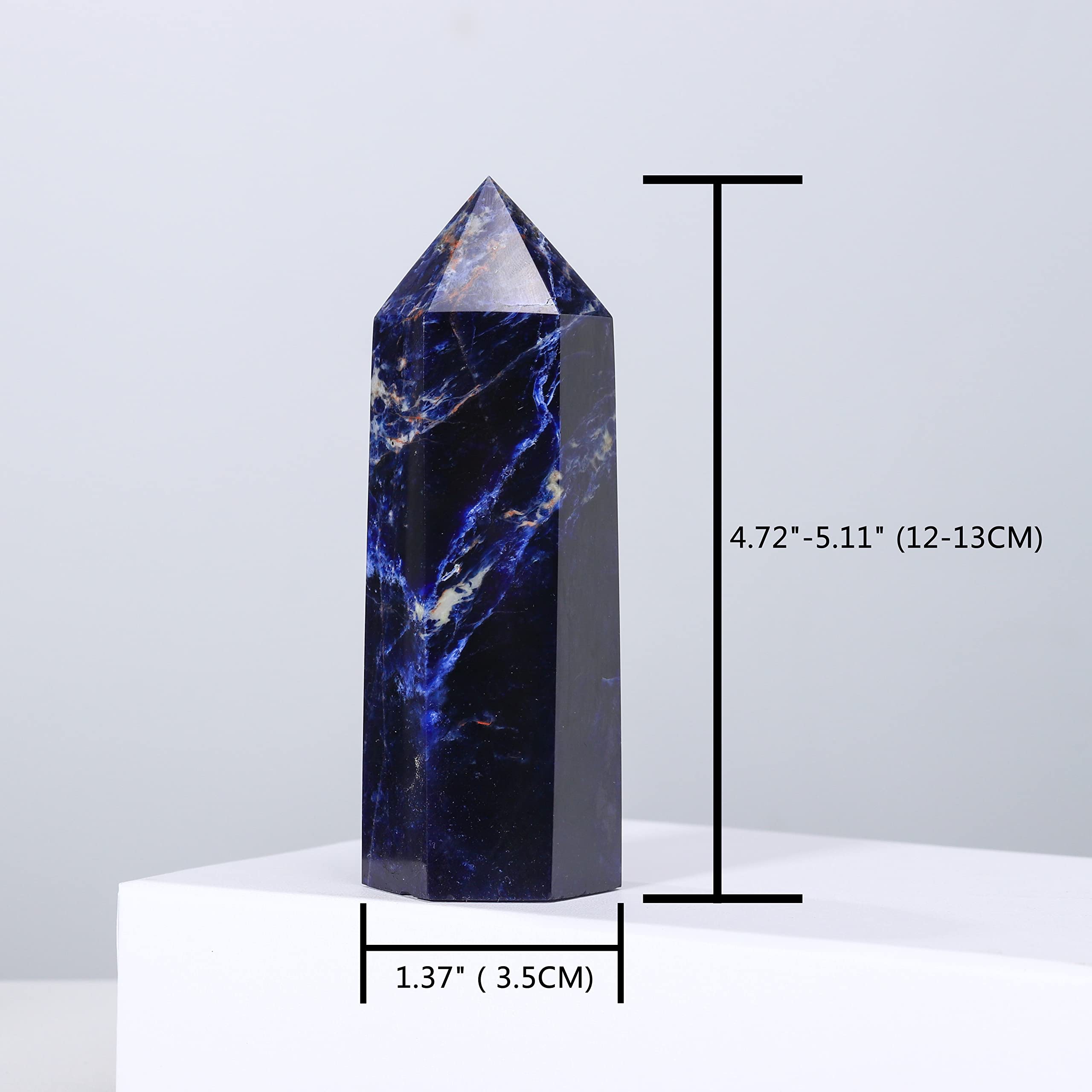 Runyangshi sodalite wand blue vein pattern enhances meditation visuals
