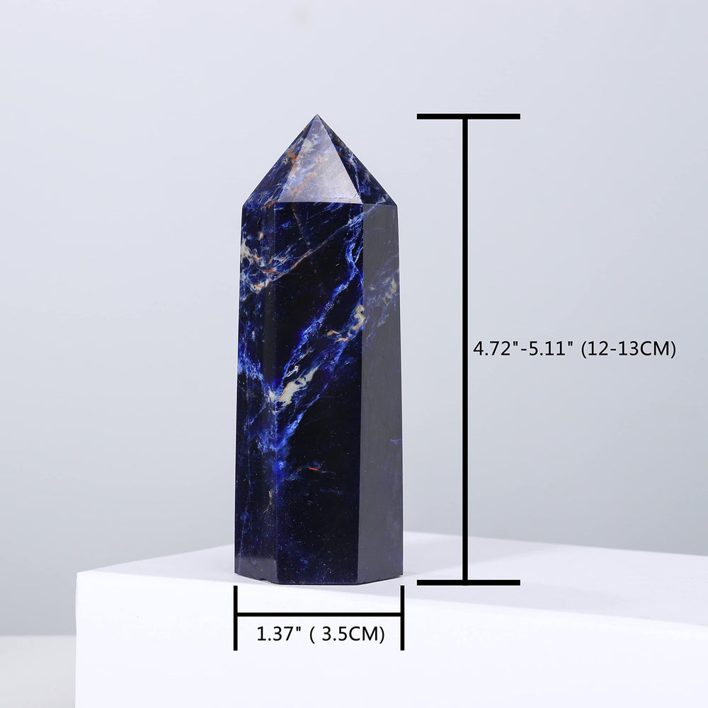 Runyangshi sodalite wand blue vein pattern enhances meditation visuals