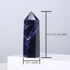 Runyangshi sodalite wand blue vein pattern enhances meditation visuals