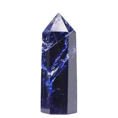 Runyangshi sodalite crystal wand tower for focused energy practice