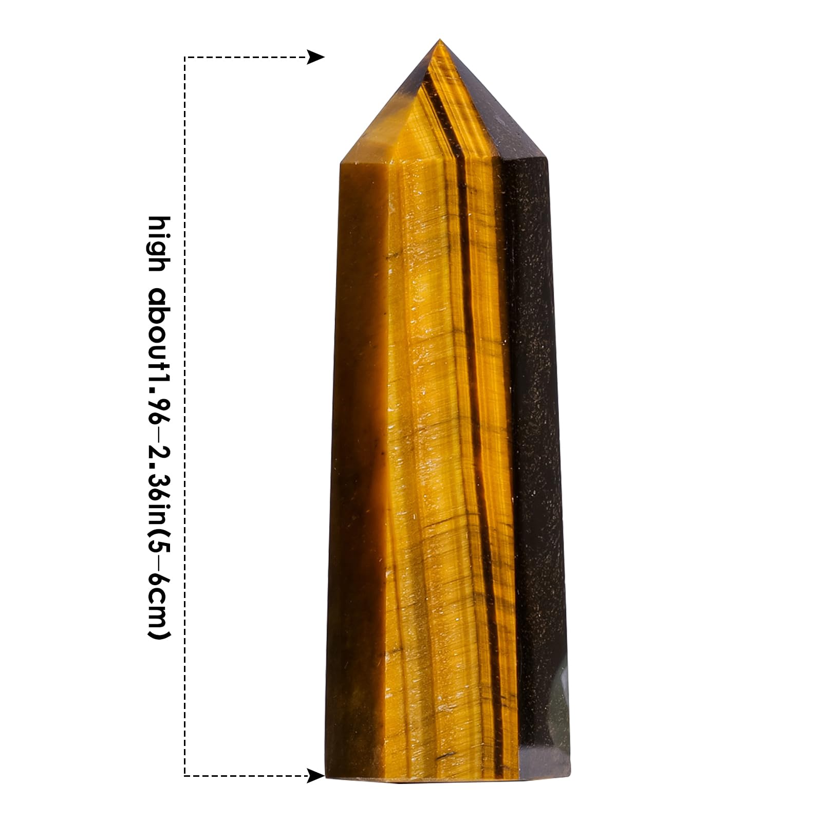 Runyangshi Tiger's Eye wand six facets catching light during Reiki or chakra work