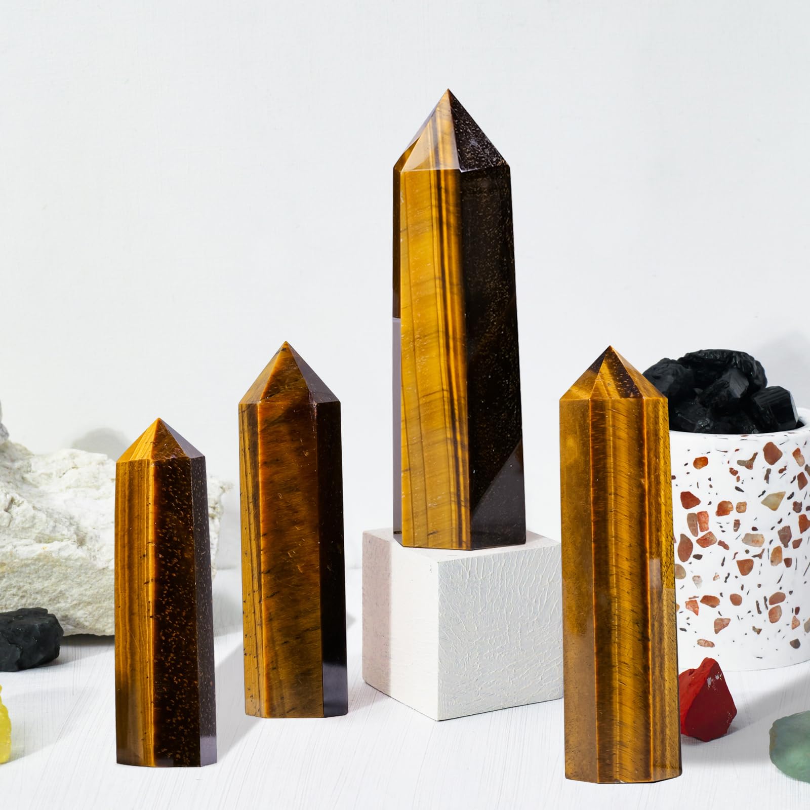 Runyangshi Tiger's Eye wand makes a thoughtful crystal gift for enthusiasts