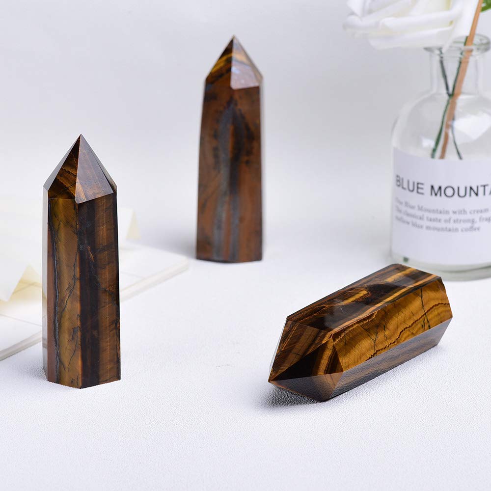 Runyangshi Tiger's Eye wand natural texture inviting tactile handling during sessions