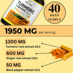 Rural Dotz turmeric and ginger roots highlight natural ingredients for wellness.