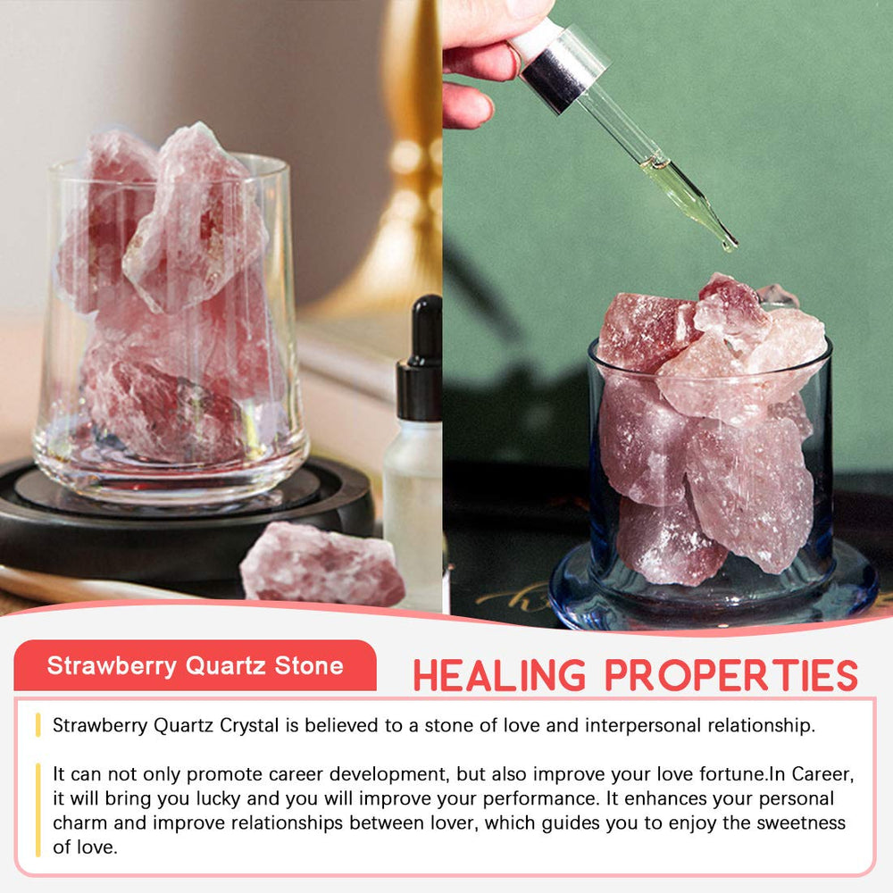Rustark Strawberry Quartz DIY stones for crafts, wind chimes, and gifts.