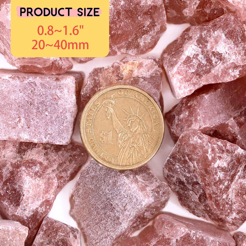 Rustark Strawberry Quartz altar-decor stones add warm pink glow for calming spaces.