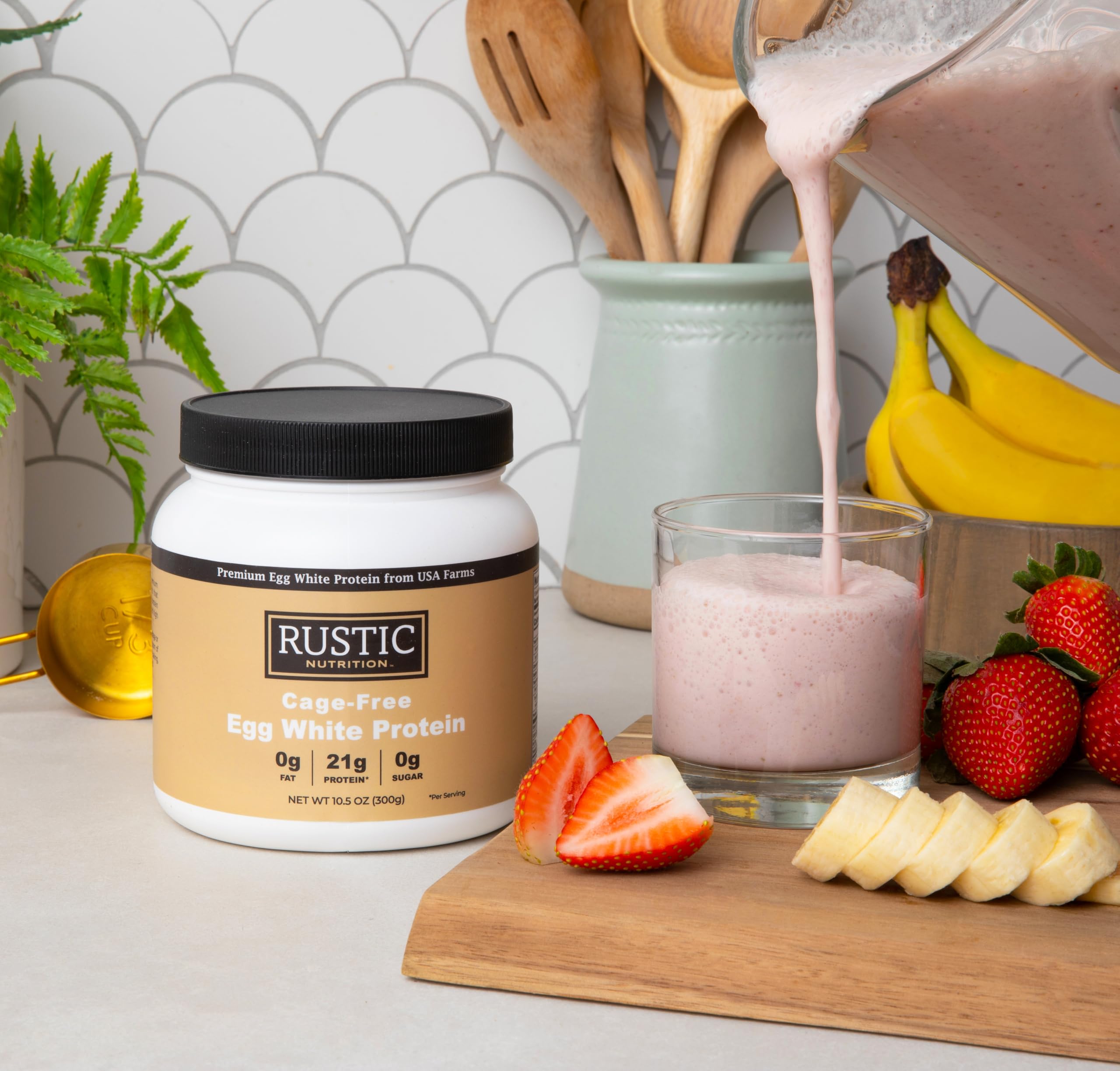 Rustic Nutrition egg white protein powder mixed into pancake batter