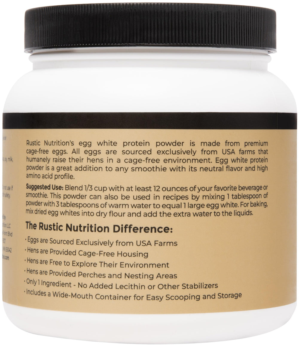 Rustic Nutrition egg white protein powder in a smoothie for steady protein